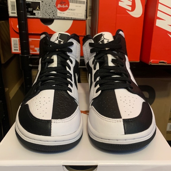 jordan mid se black and white